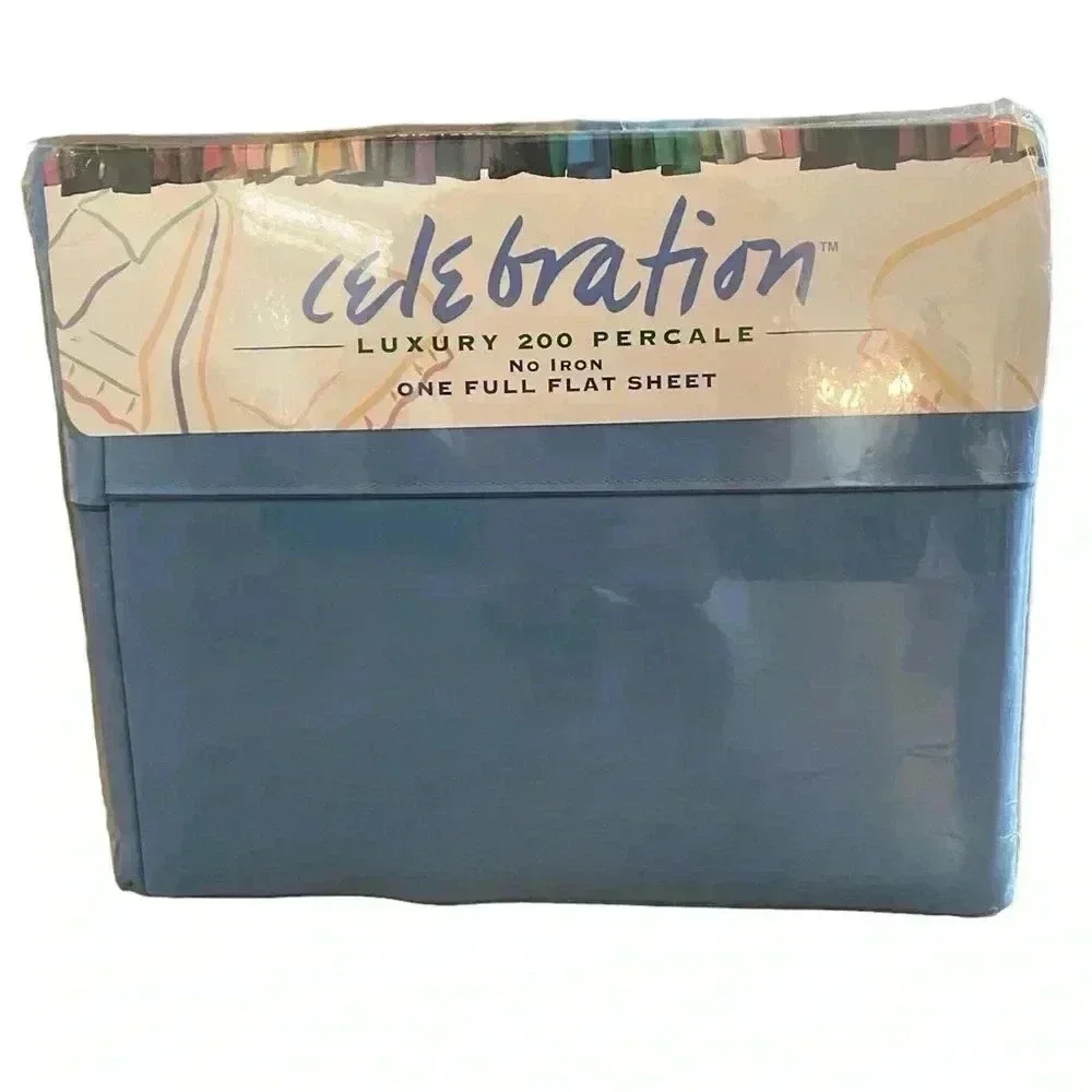 CELEBRATION Vintage Luxury 200 Percale Full Flat New Sheets